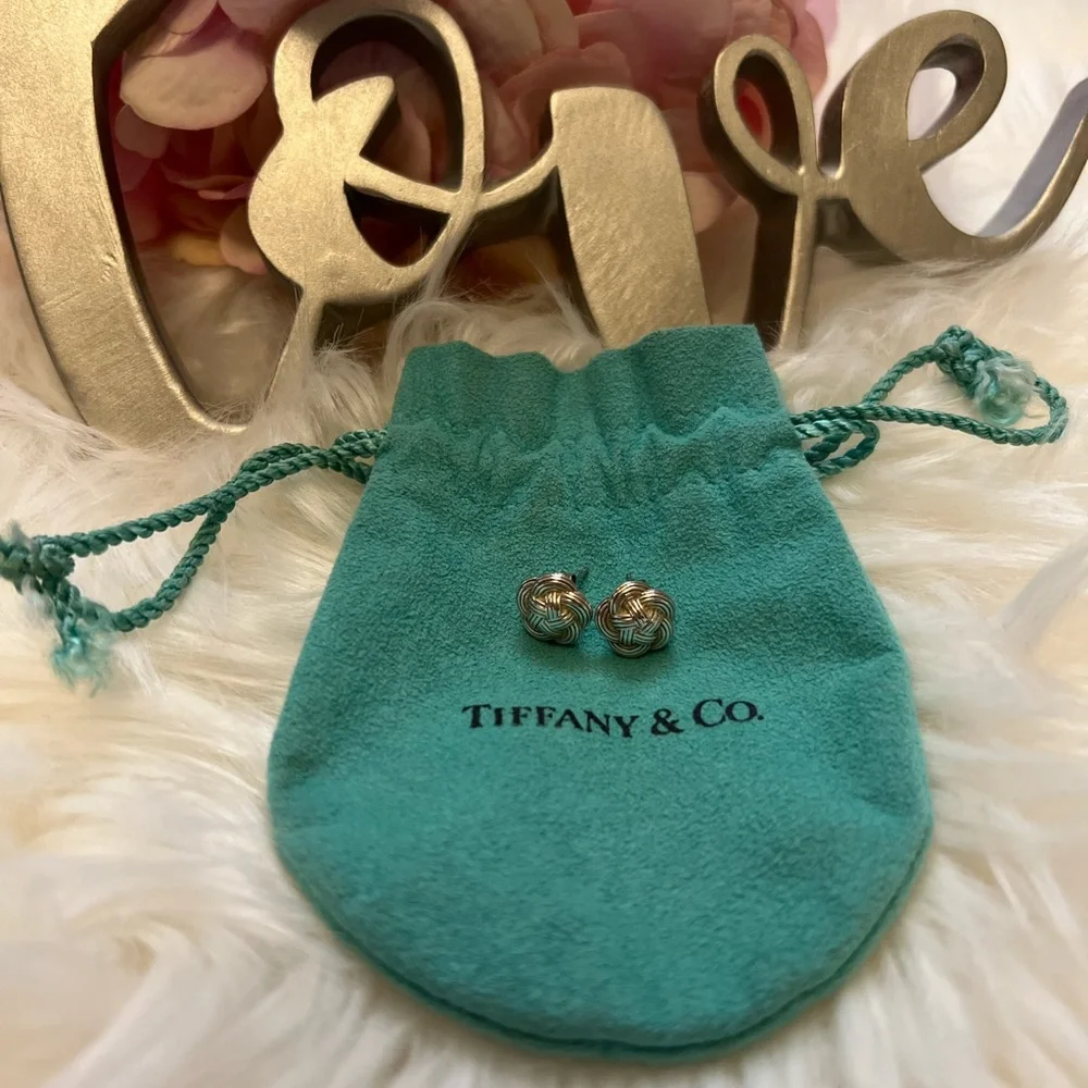 Tiffany & Co Sterling Silver Basket Weave Earrings - Picture 1 of 4